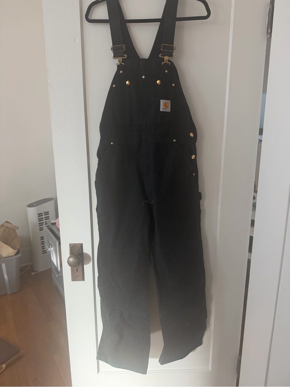 Carhartt Black Overalls with Brass Hardware